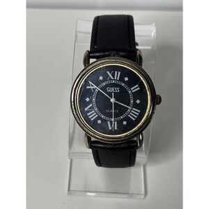 GUESS 1980s vintage quartz silver and black women's watch, working